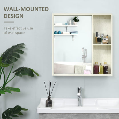 24.75" White Bathroom Medicine Cabinet with Mirror - Storage Shelf