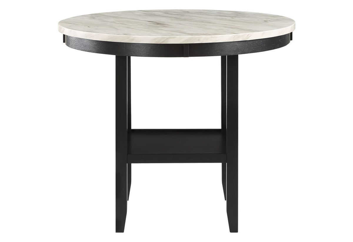 Round Brown Dining Table with Chairs - 42"