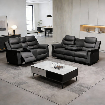 Black PU 5 Seat Recliner Sectional Sofa Cover