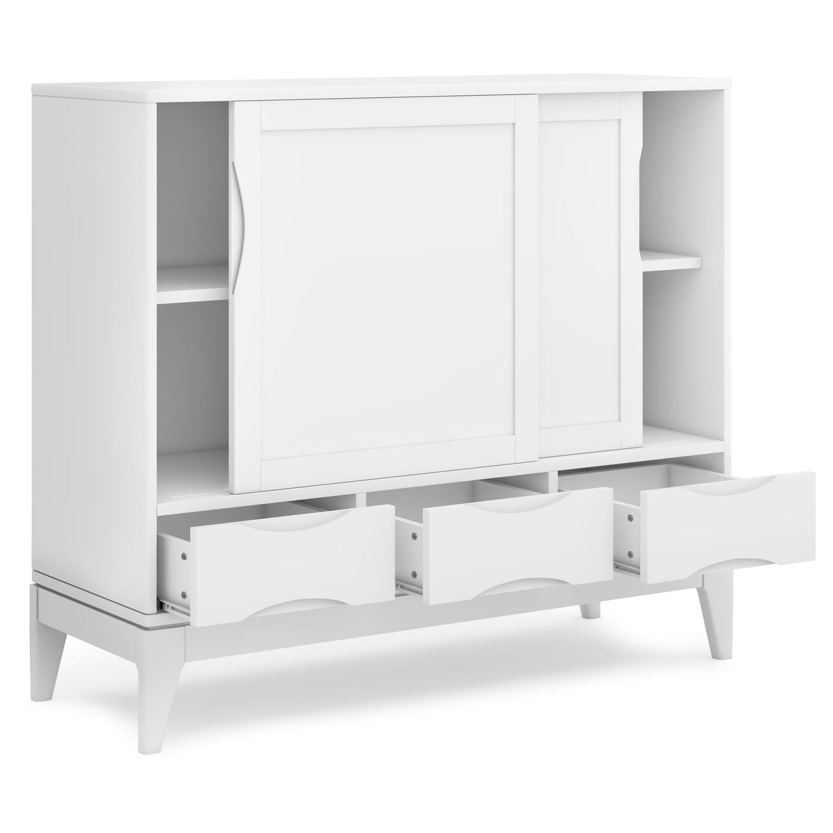 Small White Wood Cabinet - 48" Storage Unit