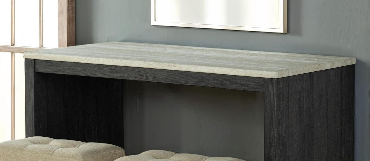 Two-Tone Dining Set for Dining Room Featuring Rubberwood and Fabric Seats
