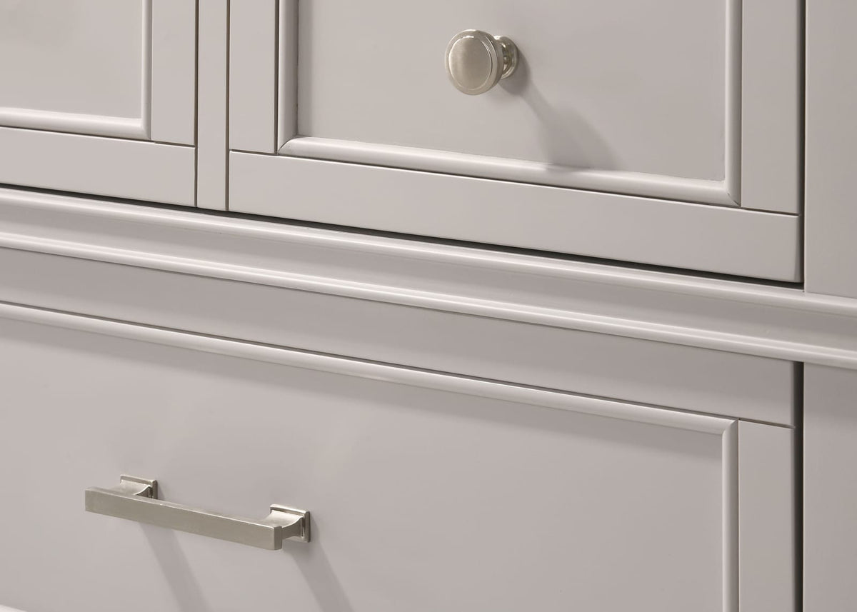Gray Solid Wood Dresser with 6 Drawers for Bedroom Storage