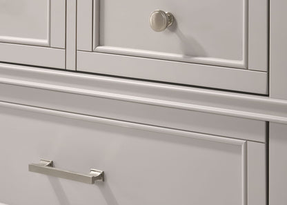 Gray Solid Wood Dresser with 6 Drawers for Bedroom Storage