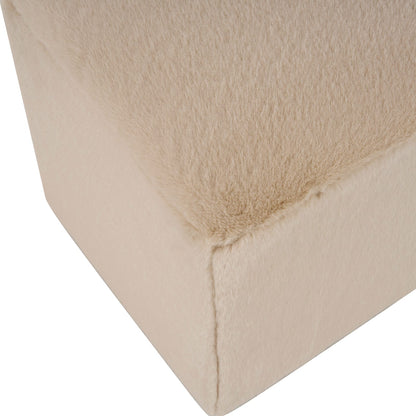Almond Polyester Ottoman - 55" Rectangle Footstool