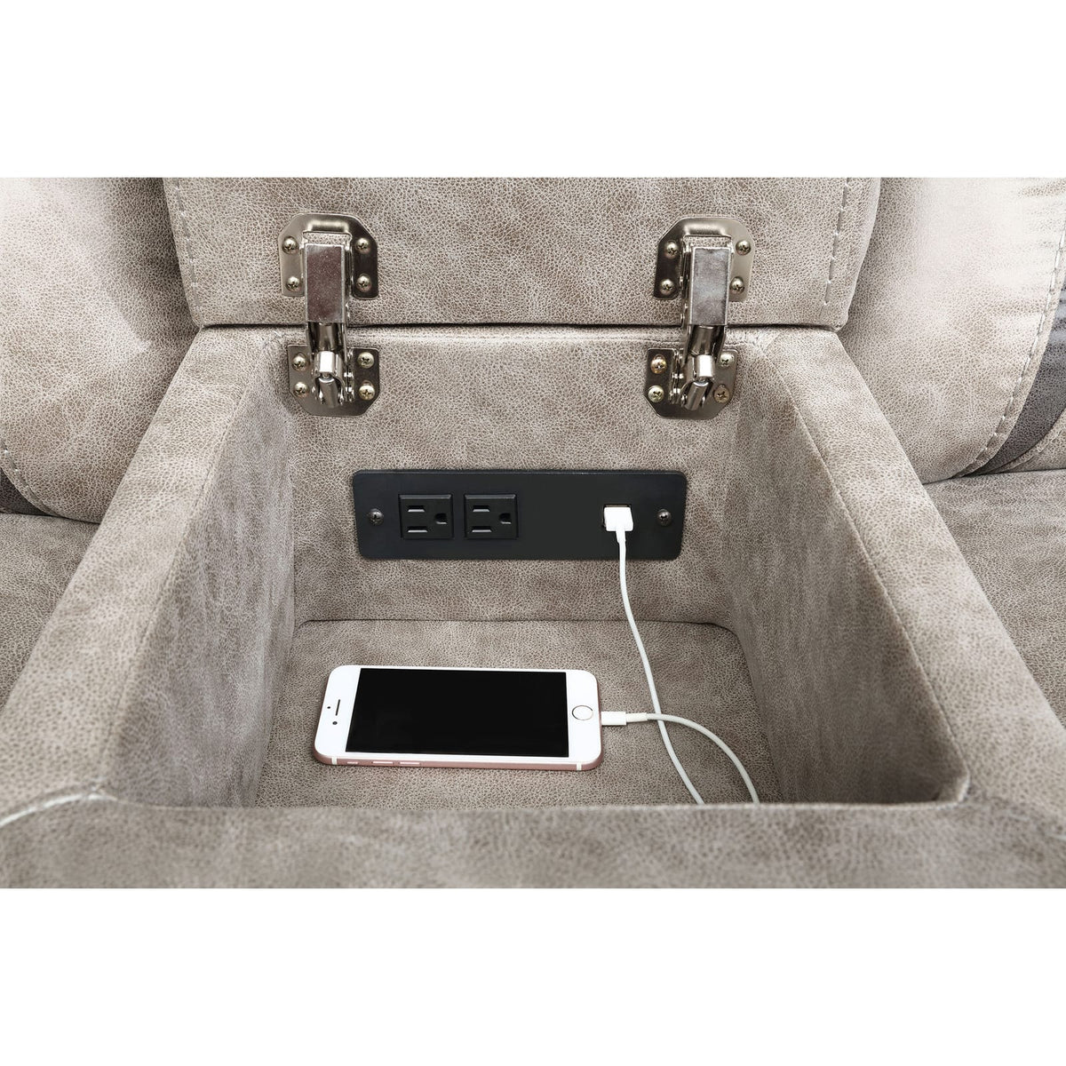 Taupe Upholstered Glider Loveseat - 77" Primary Living Space for Living Room