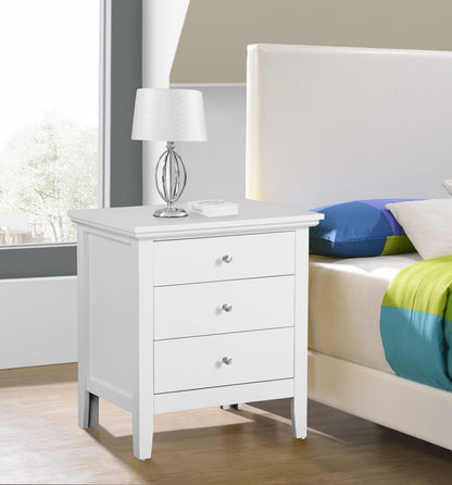 24" White Particle Board Nightstand - No Assembly for Bedroom