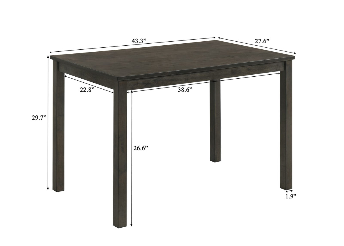 Dark Brown Rectangular Dining Table - Seats 4