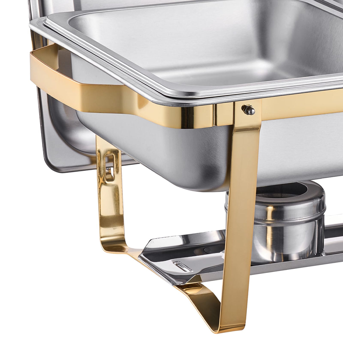 Silver Stainless Steel Chafing Dish Buffet Set - 4x4 Qt Pans
