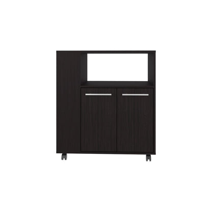 Black Kitchen Cart with Storage Shelves - 15.7" x 29.5"