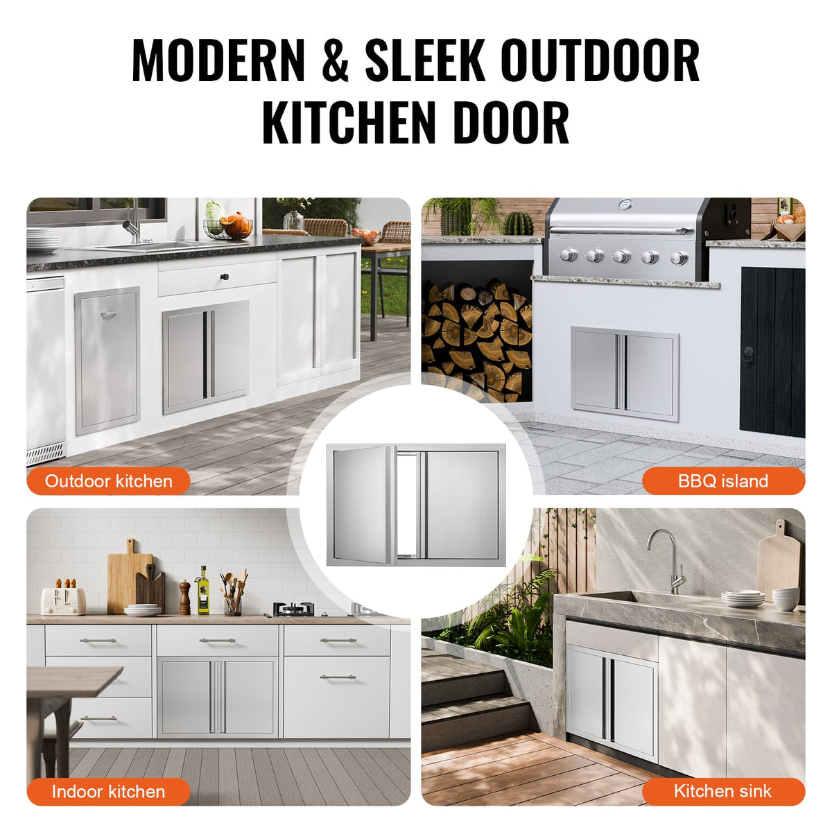 Stainless Steel Outdoor Kitchen Door for Barbecue Island