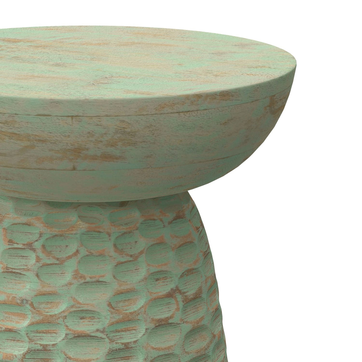 Boyd 13 Inch Accent Table - Green Wood Design for Living Room
