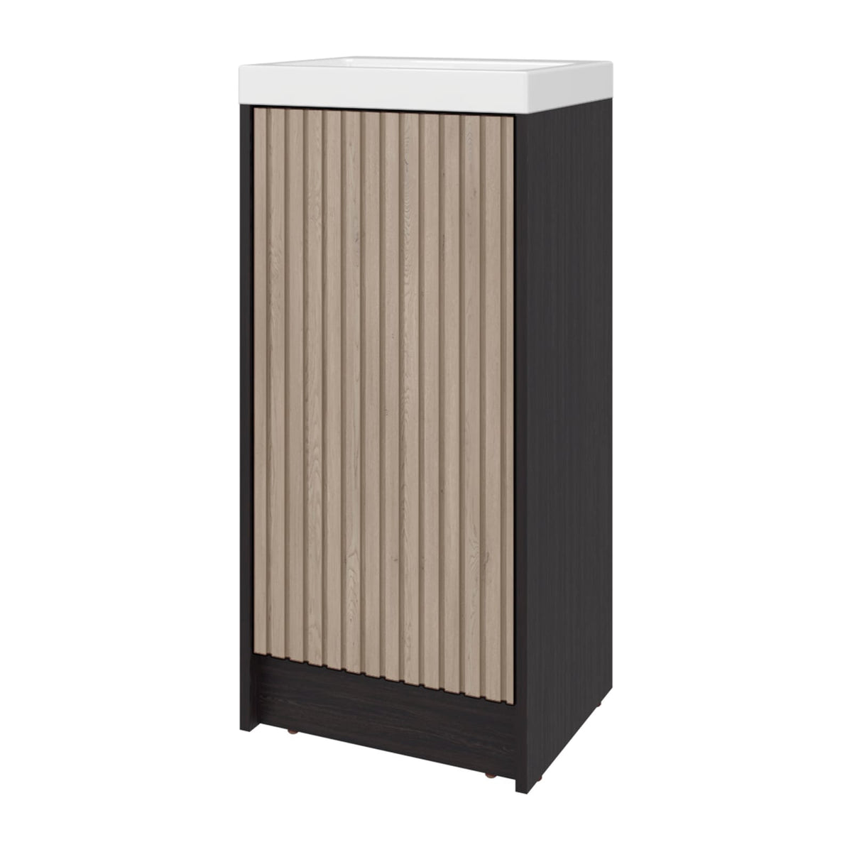 Dark Coffee Beige Bathroom Vanity with Resin Sink