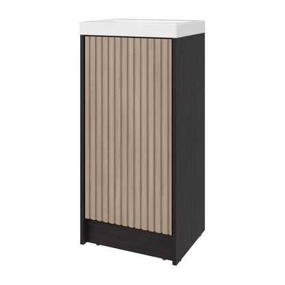 Dark Coffee Beige Bathroom Vanity with Resin Sink