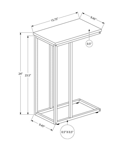Brown C-Shaped End Table - Modern Side Table