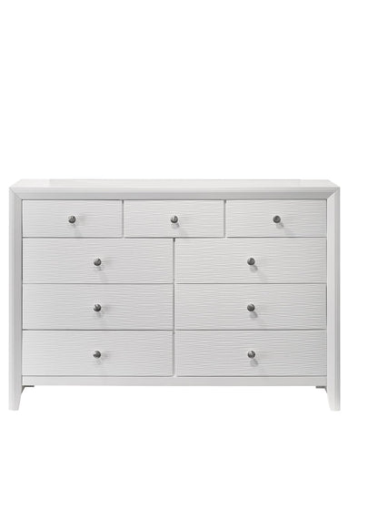 White 9-Drawer Dresser - Modern Wood Bedroom Storage