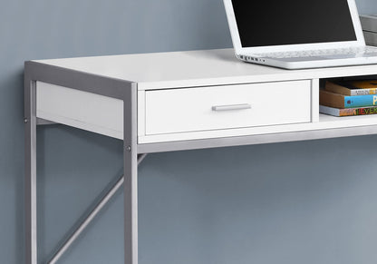 Computer Desk, White MDF Storage Drawers - 48" Workstation