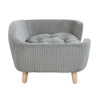 Elevated Corduroy Dog Bed - Small Dogs, Grey Comfort