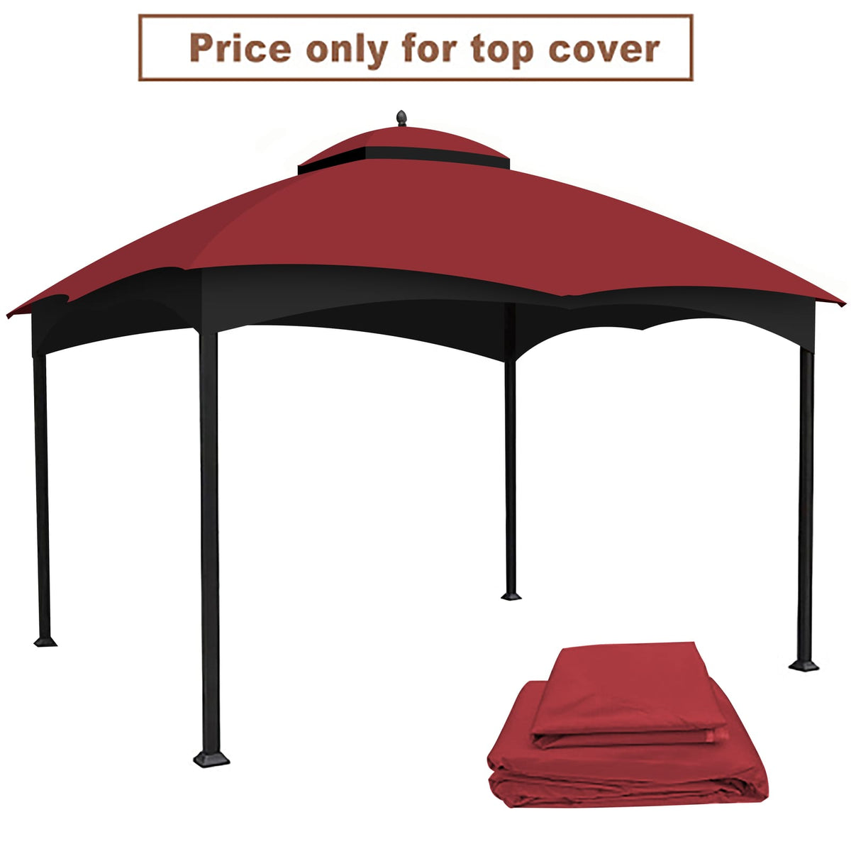 Burgundy Fabric Gazebo Canopy Replacement Top - 10x12