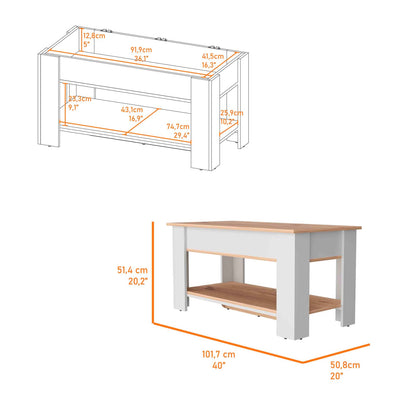Daffodil Bench - Liftable Storage Bench, Multicolor Engineered Wood
