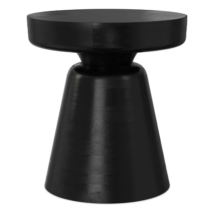 Black Solid Wood Accent Table for Bedroom Nightstand for Living Room