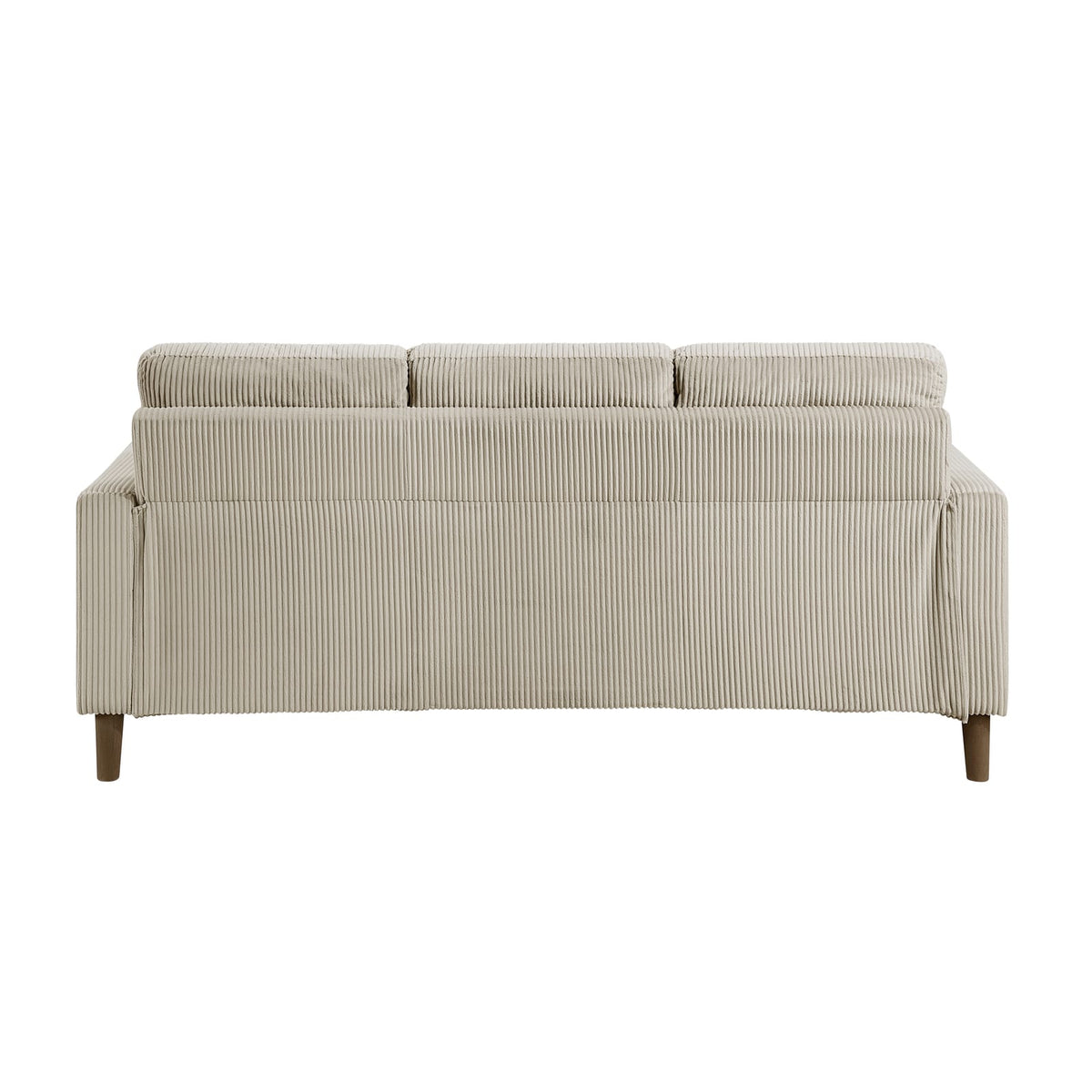 Taupe Corduroy Sofa with Solid Wood Frame for Modern Living Rooms