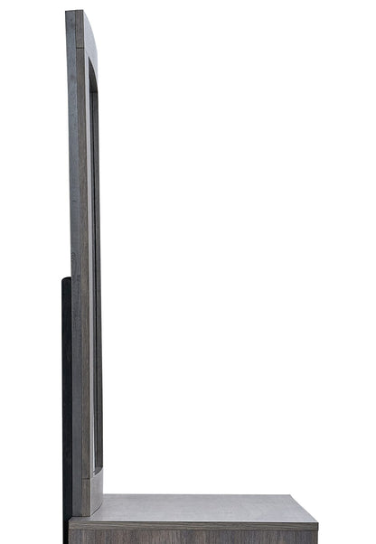 Gray Mirror with Oak Frame - 43" Vanity Mirror