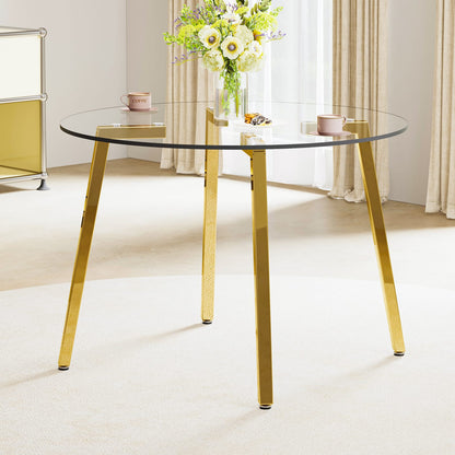 Transparent Tempered Glass Dining Table - 42" Round