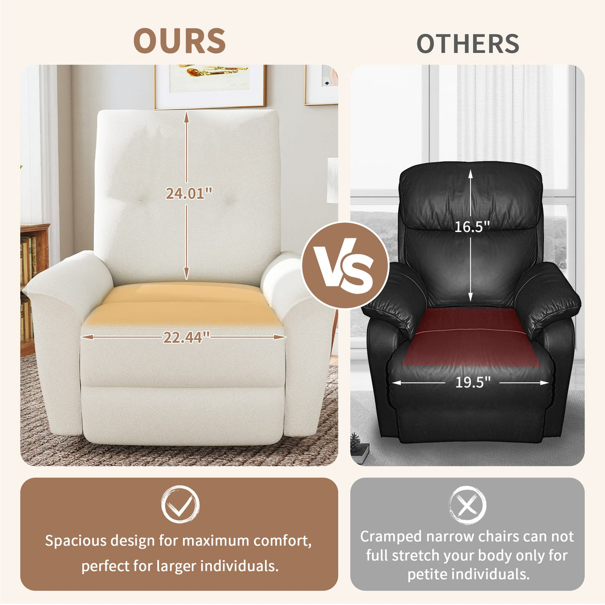 Beige Power Recliner Chair with USB - 270° Swivel & Rocker for Living Room