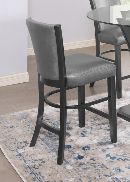 Gray Upholstered Dining Chairs - Set of 2 Counter Height