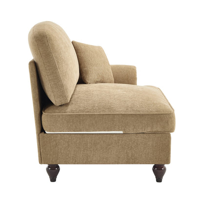 Light Coffee Chenille Sofa - 1 Seat for Living Room