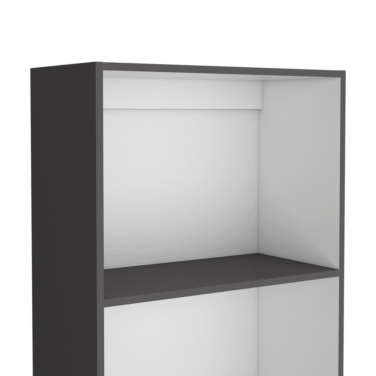 Grey White Wood Bookcase 4 Shelves Storage