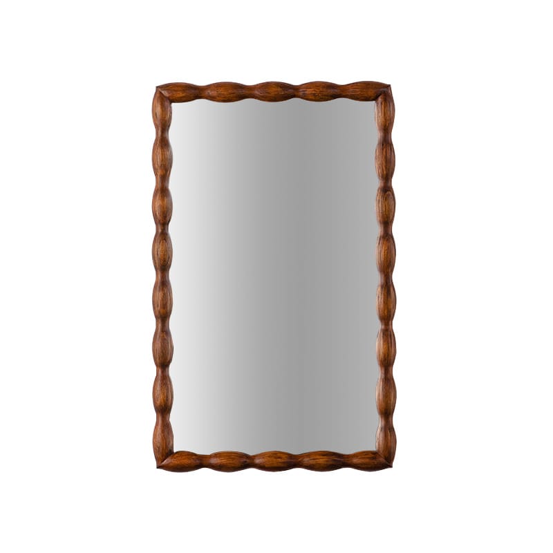 36" Walnut Swirl Wood Frame Mirror - Full Length Wall Mirror