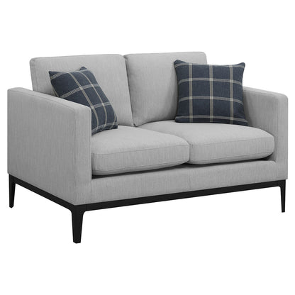 Light Grey Upholstered Loveseat - 56" Sofa for Living Room