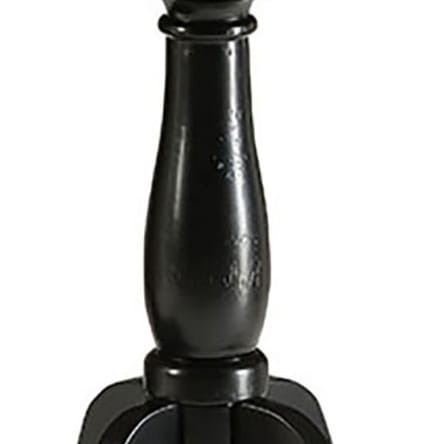 Round Black Wood Accent Table with Turned Pedestal for Living Room