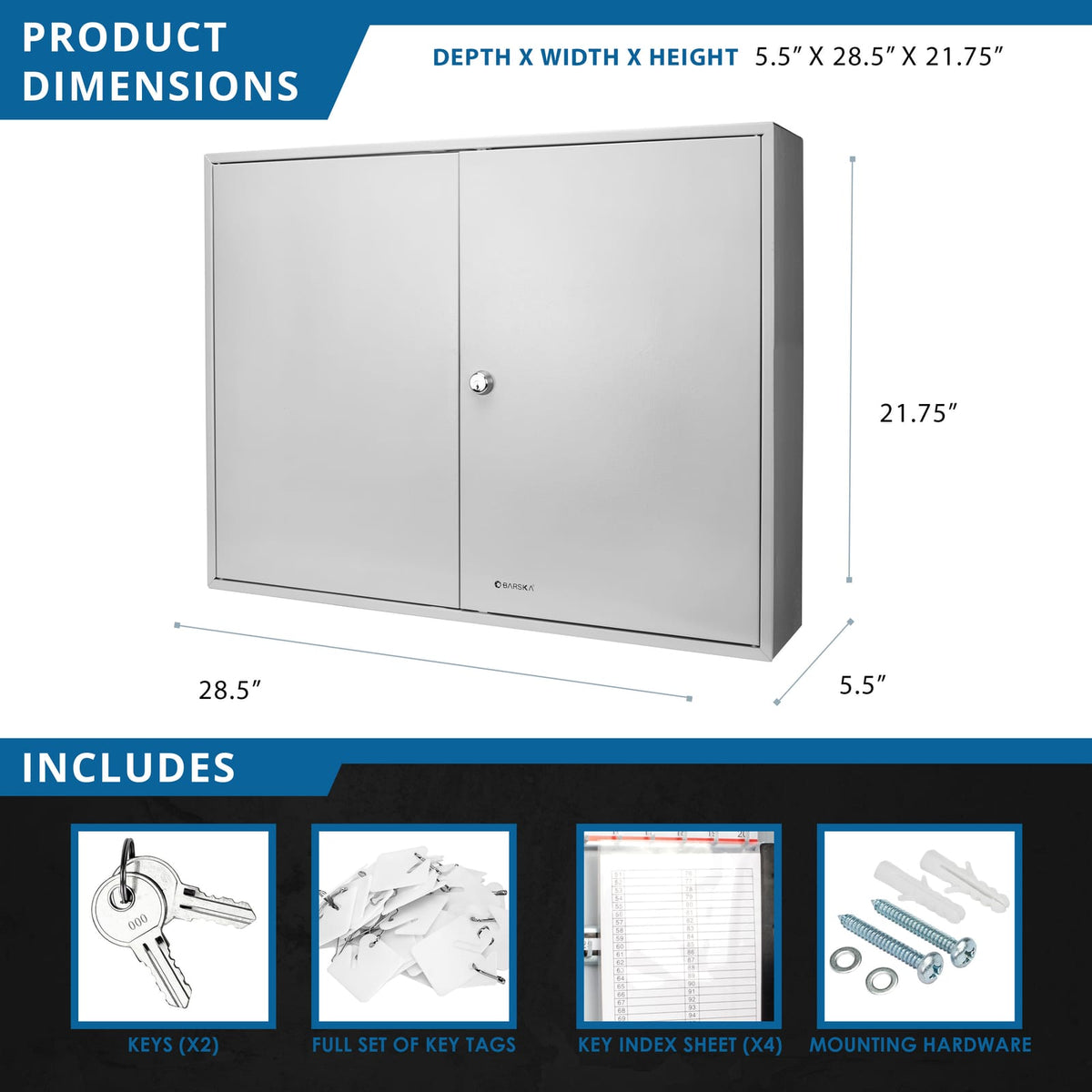 Gray Steel Key Cabinet - 480 Key Storage