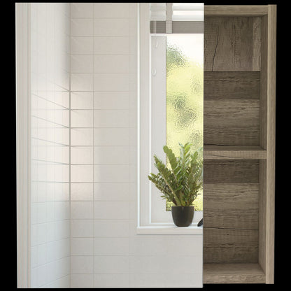 Walnut Particle Board Bathroom Storage Cabinet for Mirror Organization