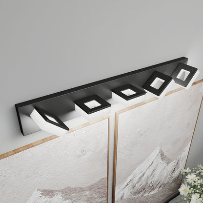 Modern Black Bathroom Vanity Light Fixture - 5-Light LED Wall Sconces
