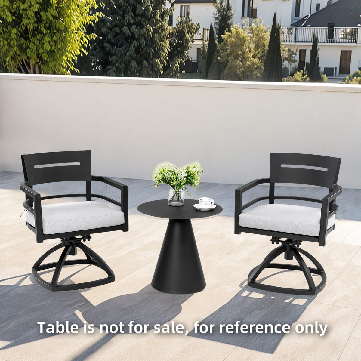 Ember Black Aluminum Patio Swivel Rocker 2-Piece Set