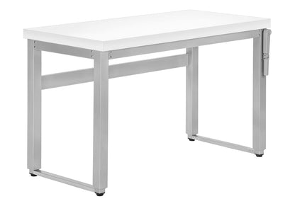 Adjustable Computer Desk - White Laminate, 48"L Home Office Desk