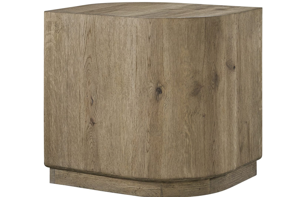 22 Inch Oak Accent Table - Solid Wood MDF for Living Room