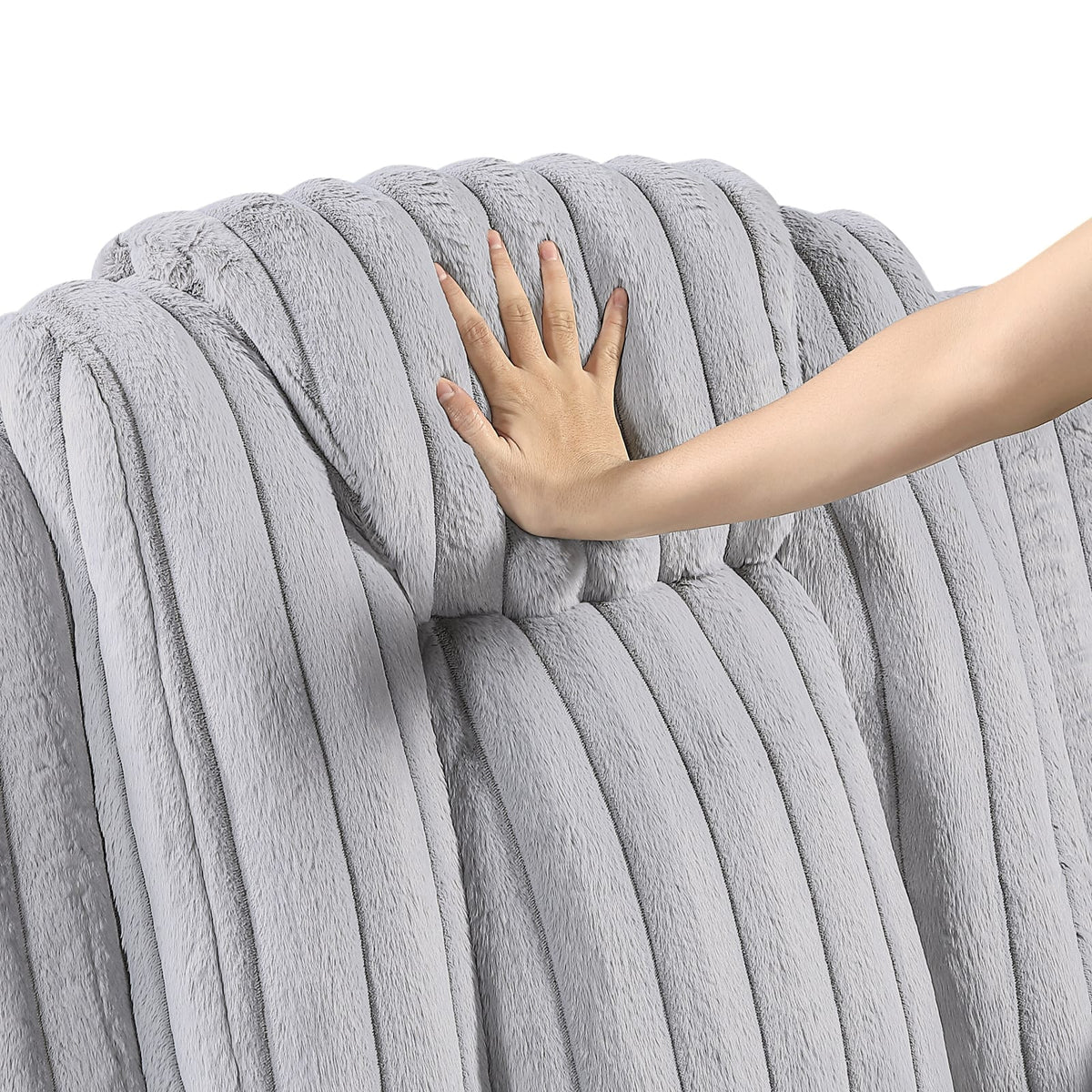 Light Gray Recliner Loveseat - Corduroy Comfort for Living Room