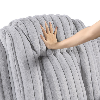 Light Gray Recliner Loveseat - Corduroy Comfort for Living Room