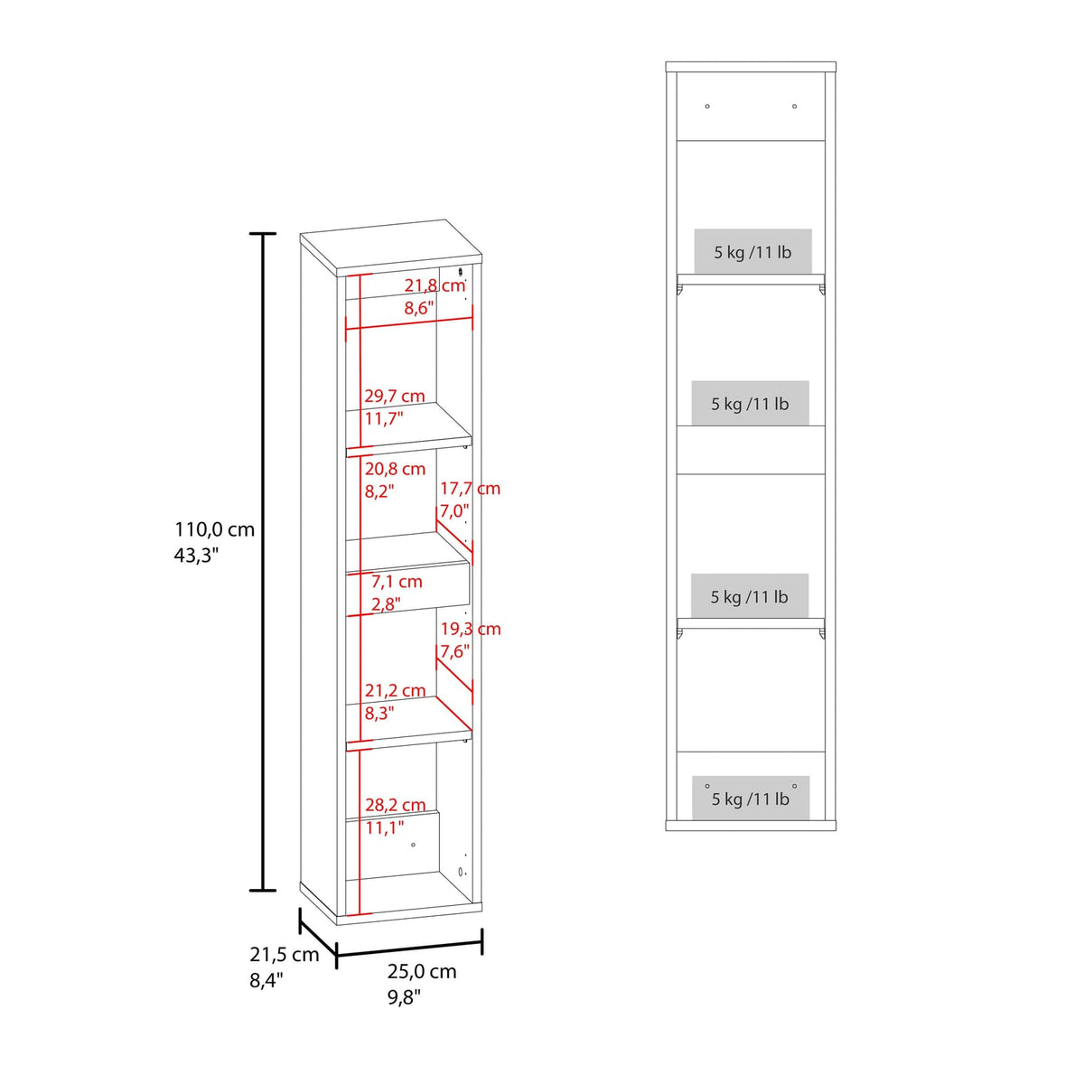Light Beige & White 2-Door Wall Cabinet - Bathroom Storage