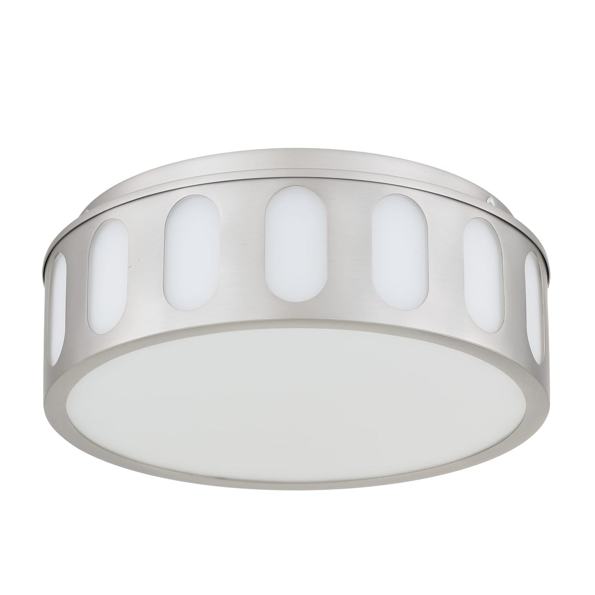 11.25-in Brushed Nickel LED Flush Mount - Bedroom Lighting