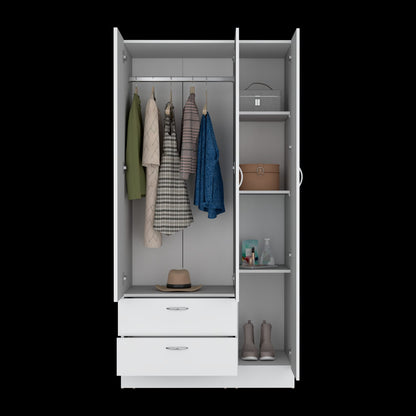 White Bedroom Dresser - 35.4" Wide Storage Cabinet