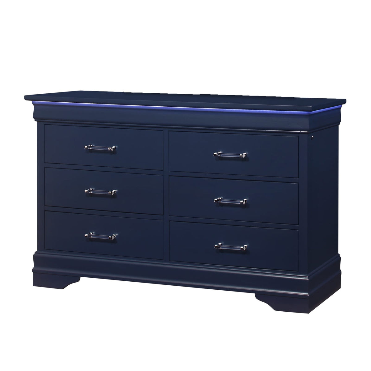 Blue 6 Drawer Dresser - Modern Bedroom Storage