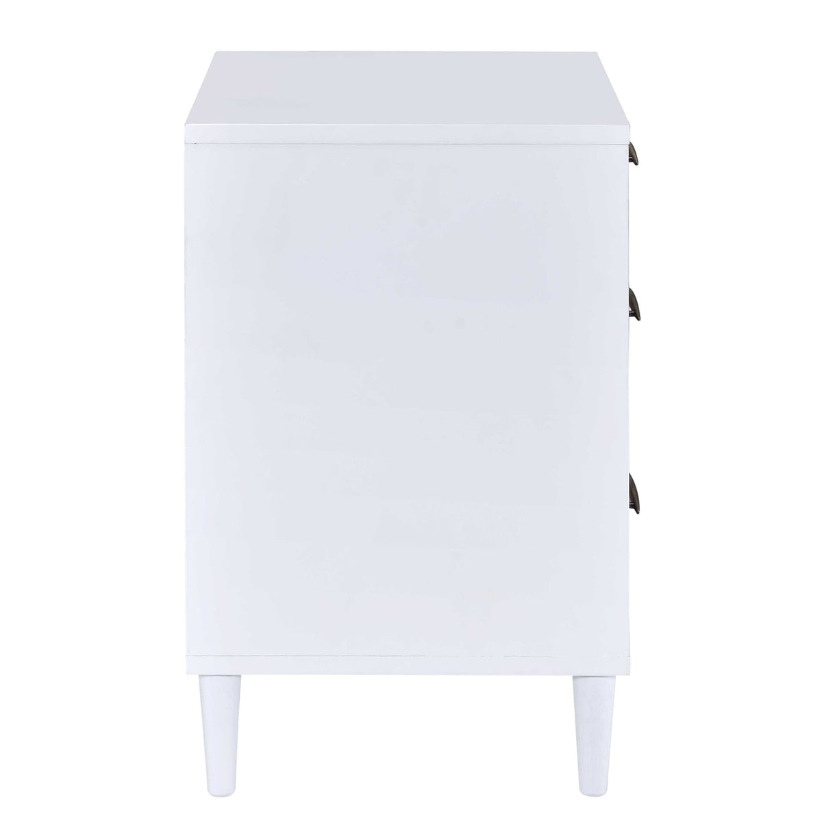 White and Weathered Oak 3-Drawer Accent Table for Living Room