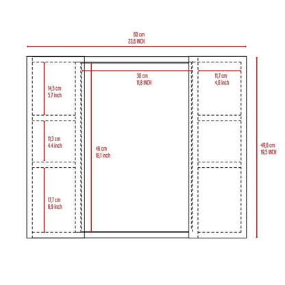 Gray Bathroom Storage Cabinet with Mirror - 19 Inch Height