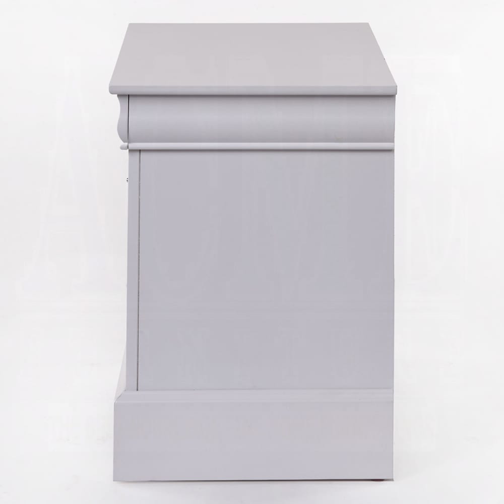 White Wood Nightstand with 2 Drawers - Classic Bedroom Furniture