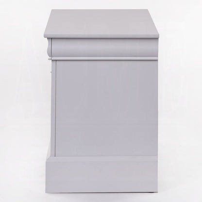 White Wood Nightstand with 2 Drawers - Classic Bedroom Furniture